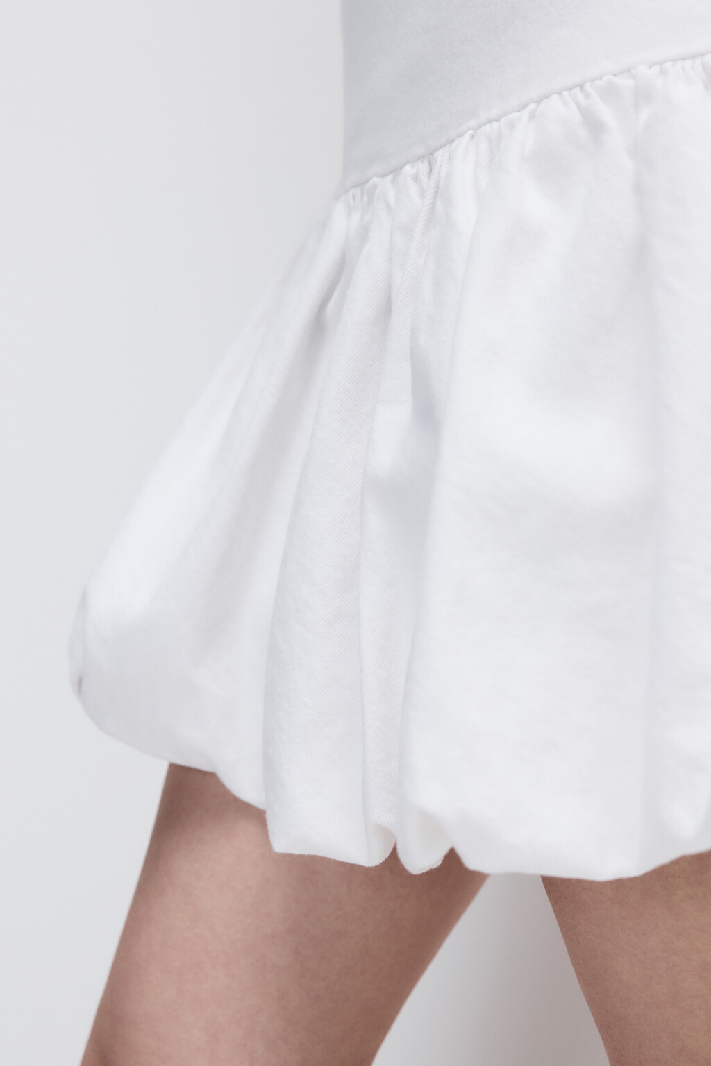 Юбка-баллон мини джинсовая - цвет белый - 7