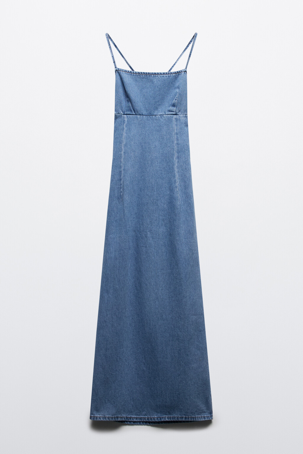 Платье миди джинсовое с вырезом на спине - цвет голубой - 7