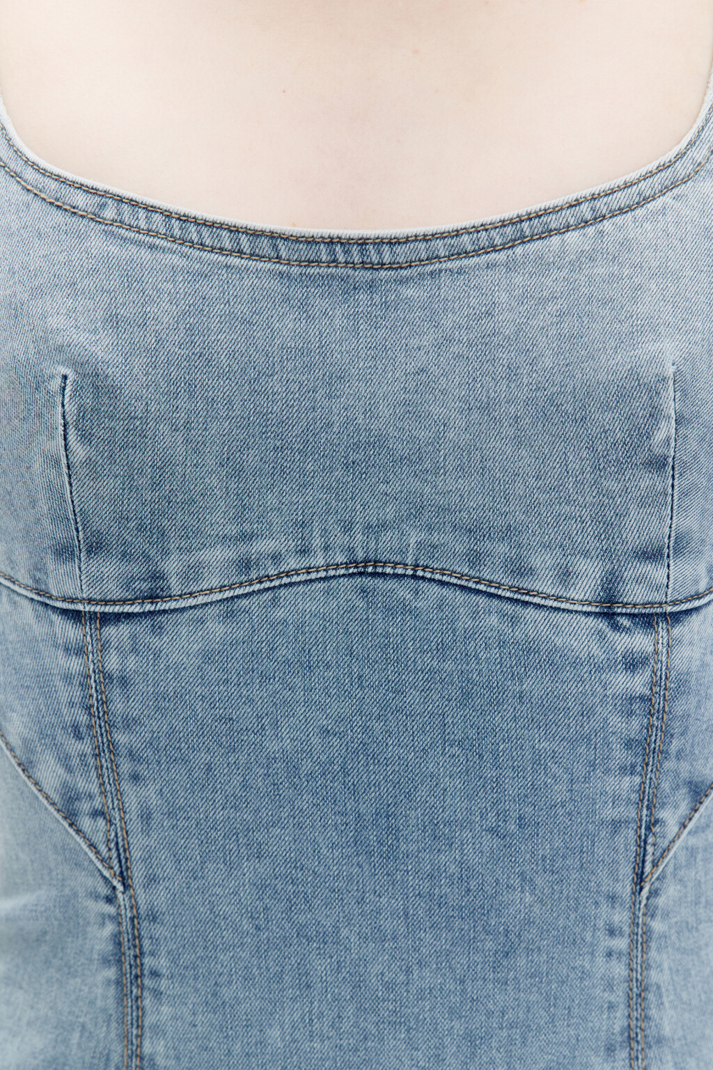 Платье джинсовое облегающее с разрезом - цвет голубой - 5