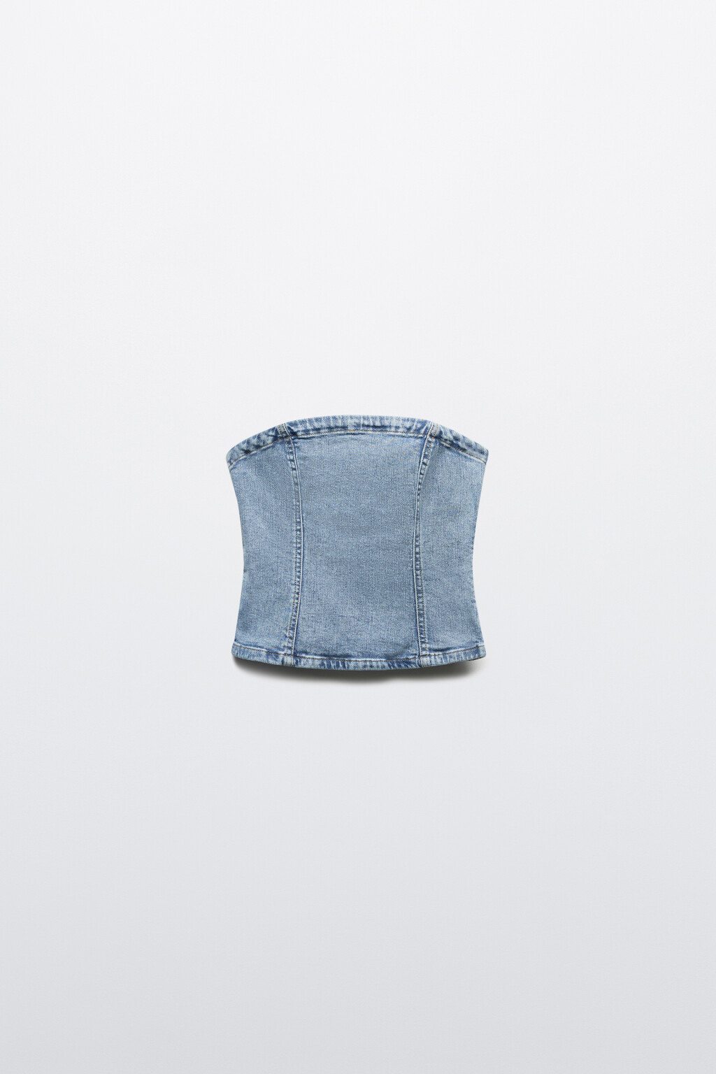 Топ-бандо джинсовый без бретелек - цвет голубой - 8