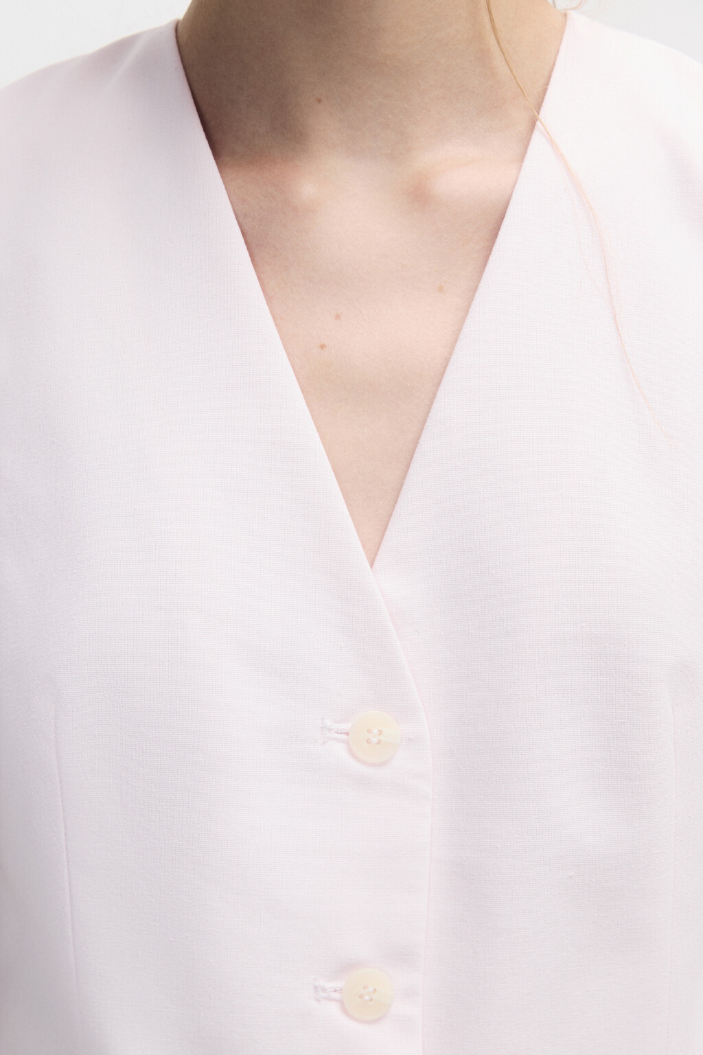 Жилет костюмный из ткани со льном - цвет розовый - 5