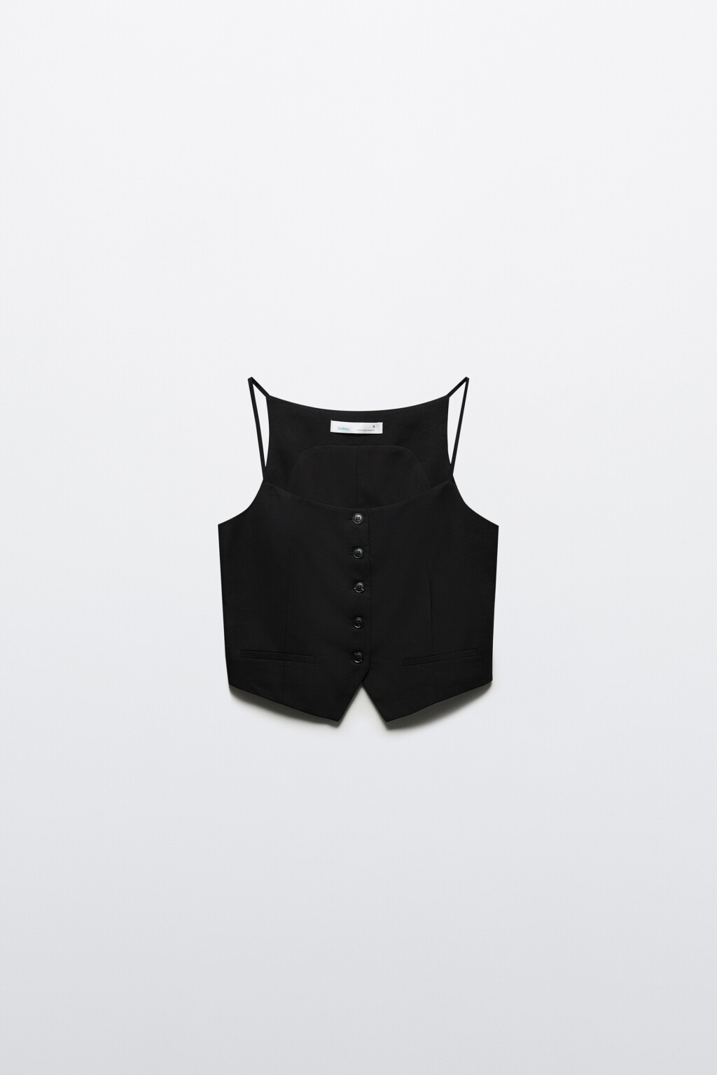 Топ-жилет на тонких бретельках - цвет черный - 8