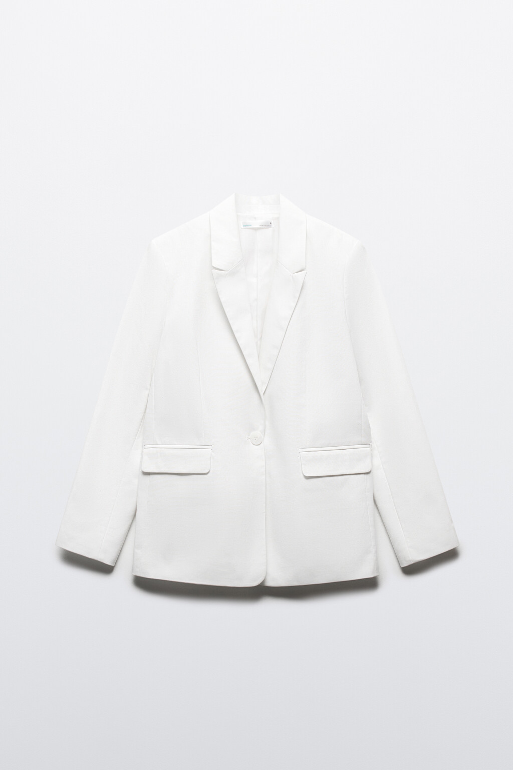 Пиджак однобортный из ткани со льном - цвет белый - 9