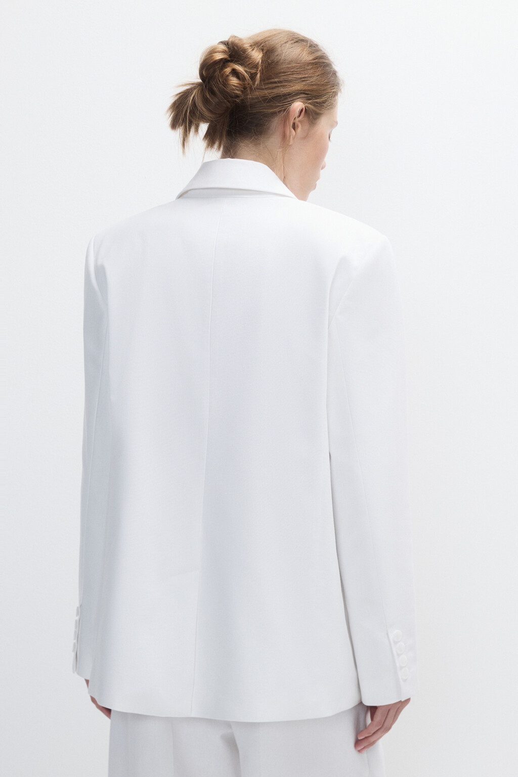 Пиджак однобортный из ткани со льном - цвет белый - 5