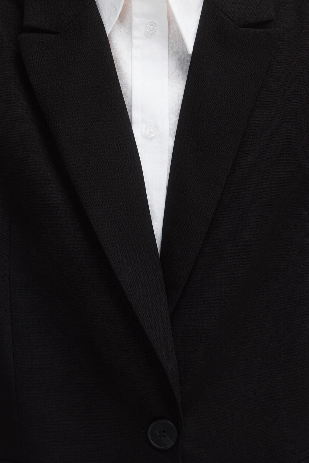 Пиджак однобортный из ткани со льном - цвет черный - 6