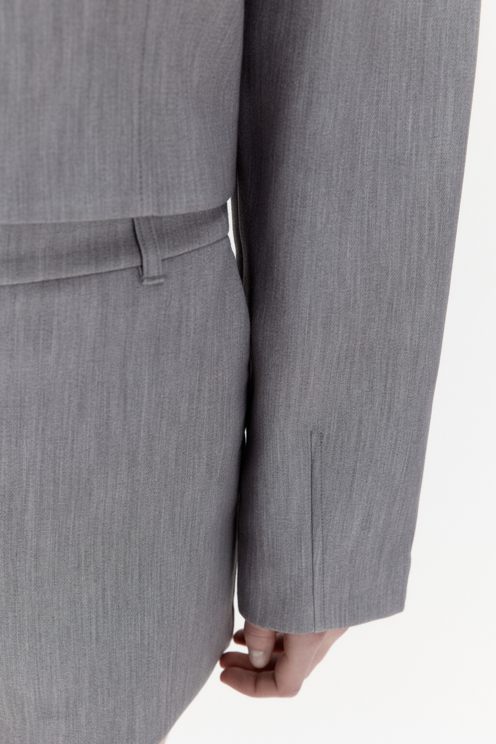 Жакет oversize укороченный на молнии - цвет серый - 8