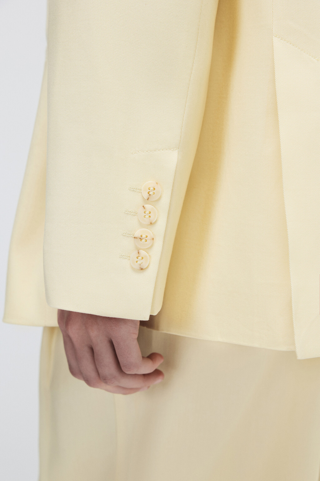 Пиджак однобортный из тенсела - цвет ванильный - 8