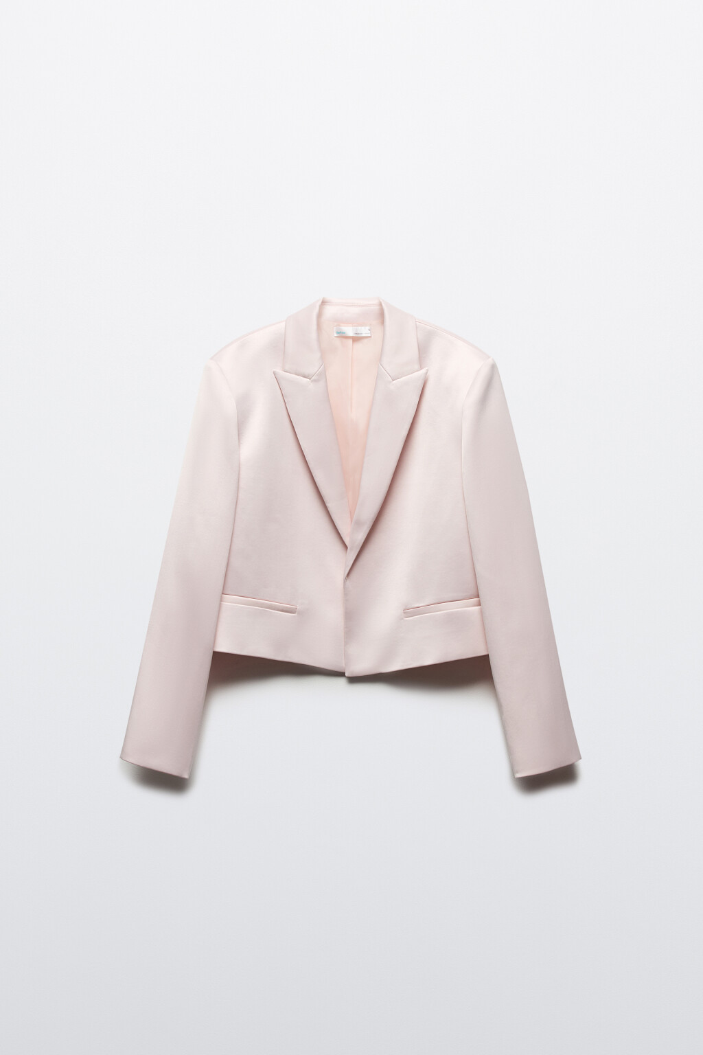 Жакет укороченный из атласной ткани - цвет розовый - 10