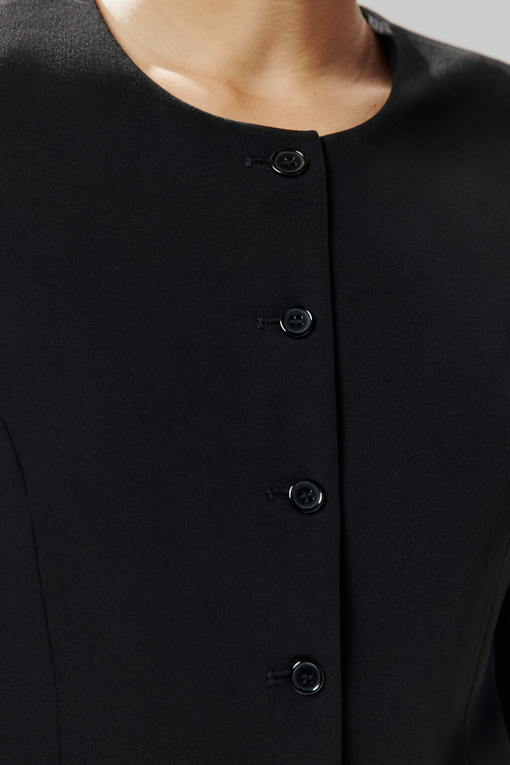 Пиджак приталенный однобортный - цвет черный - 5