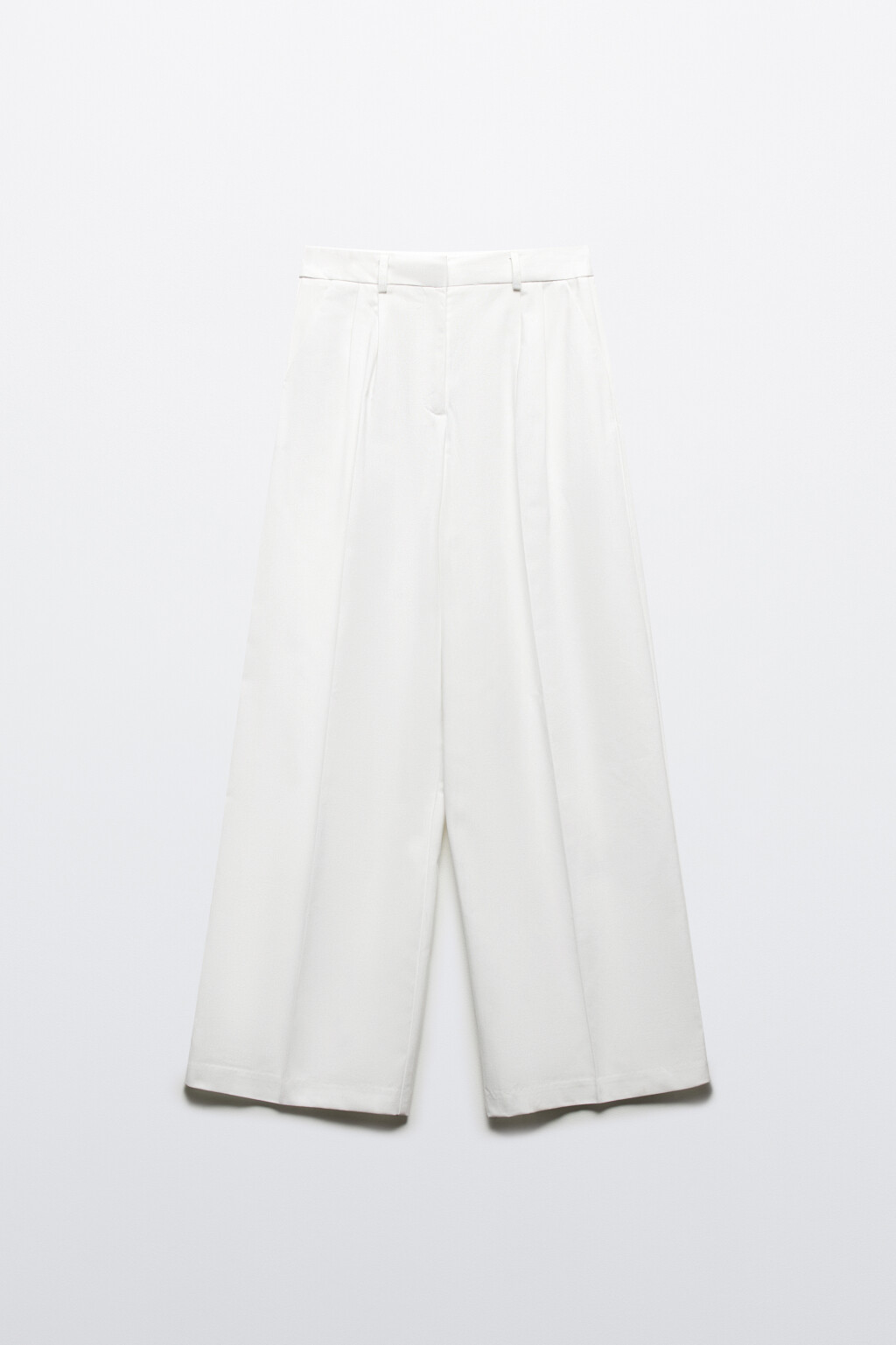 Брюки широкие костюмные со стрелками - цвет белый - 8