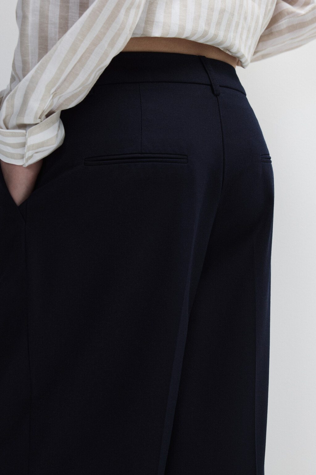 Брюки широкие костюмные со стрелками - цвет синий - 6