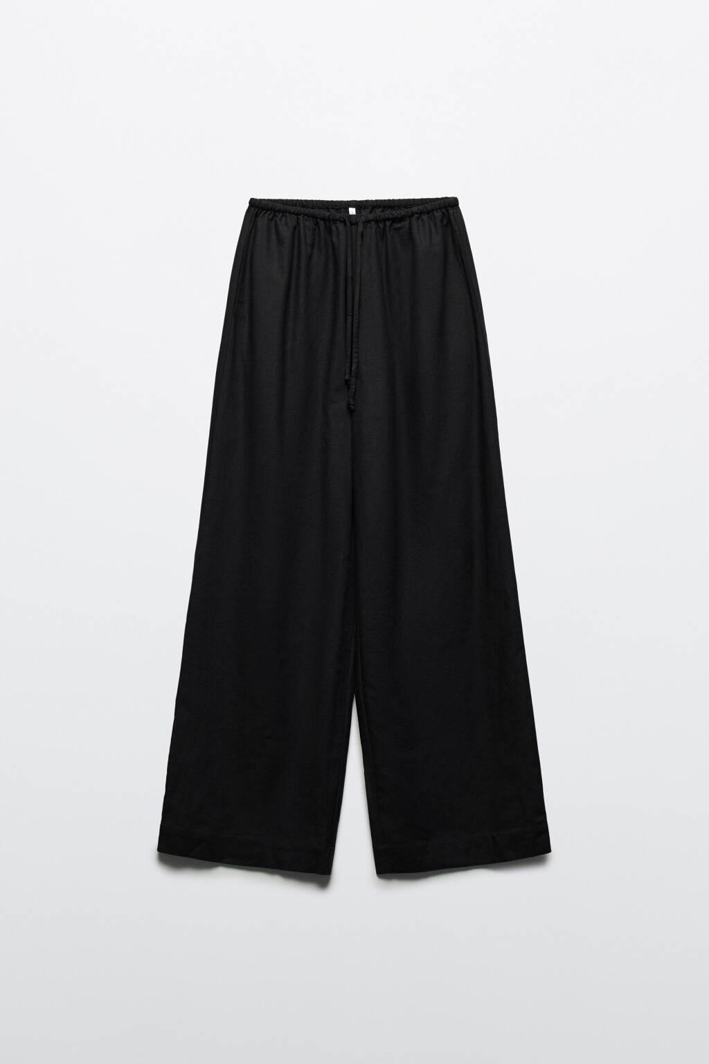Брюки широкие с поясом на завязках - цвет черный - 7