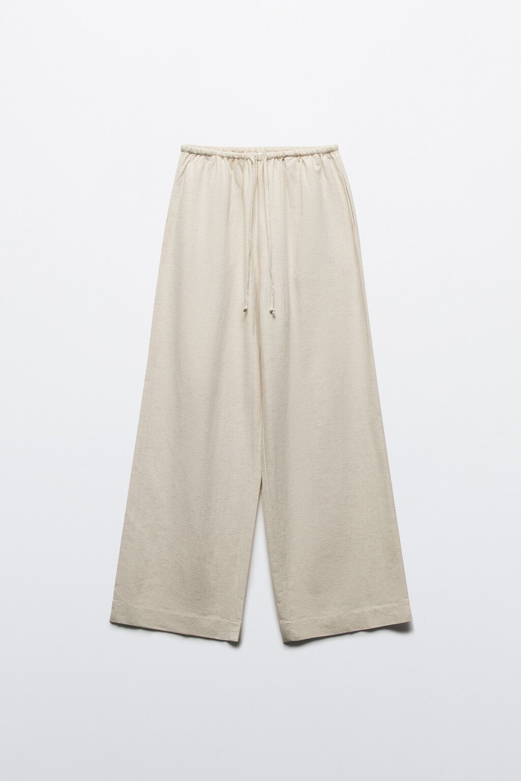 Брюки широкие с поясом на завязках - цвет бежевый - 8