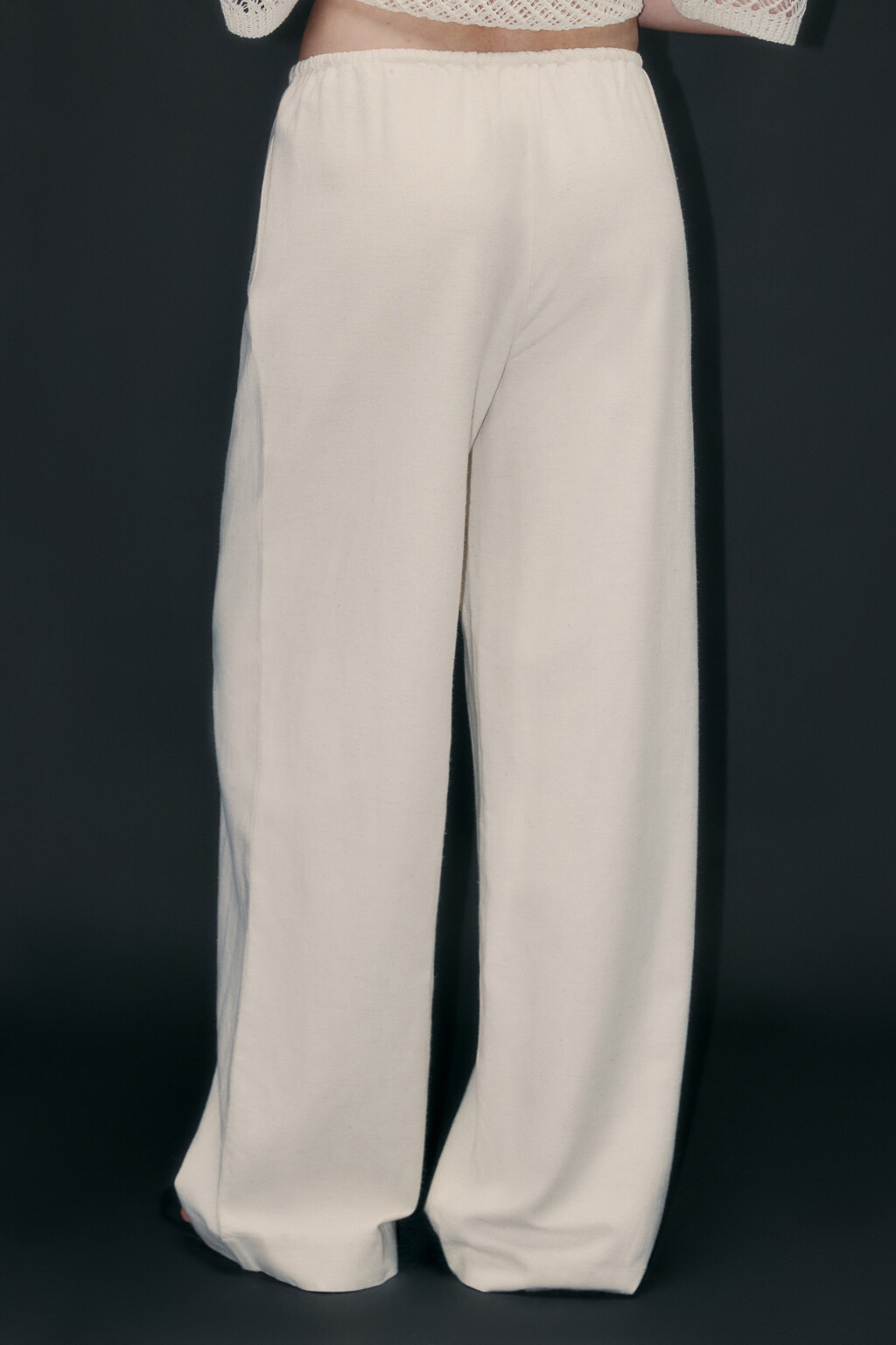 Брюки широкие с поясом на завязках - цвет бежевый - 4