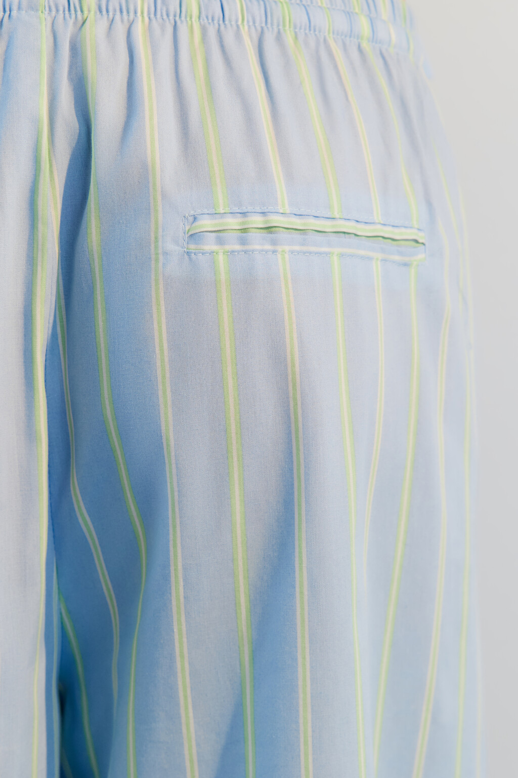 Брюки широкие хлопковые в полоску - цвет голубой - 6