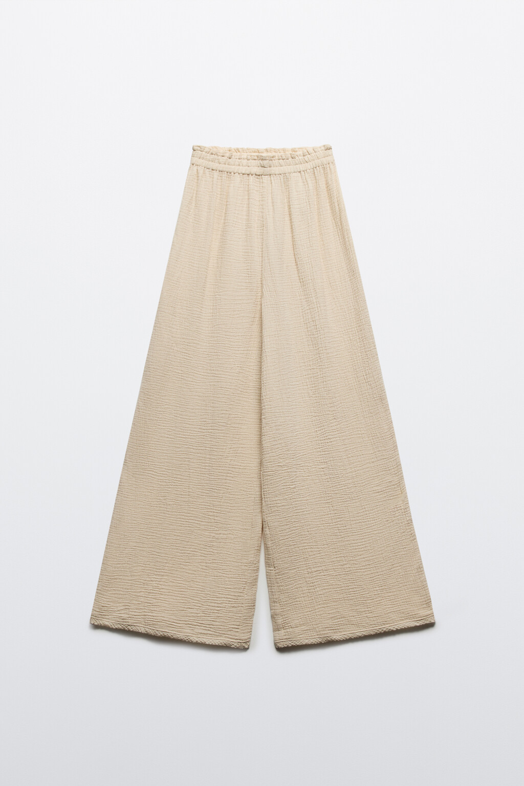 Брюки-палаццо из хлопкового муслина - цвет бежевый - 8