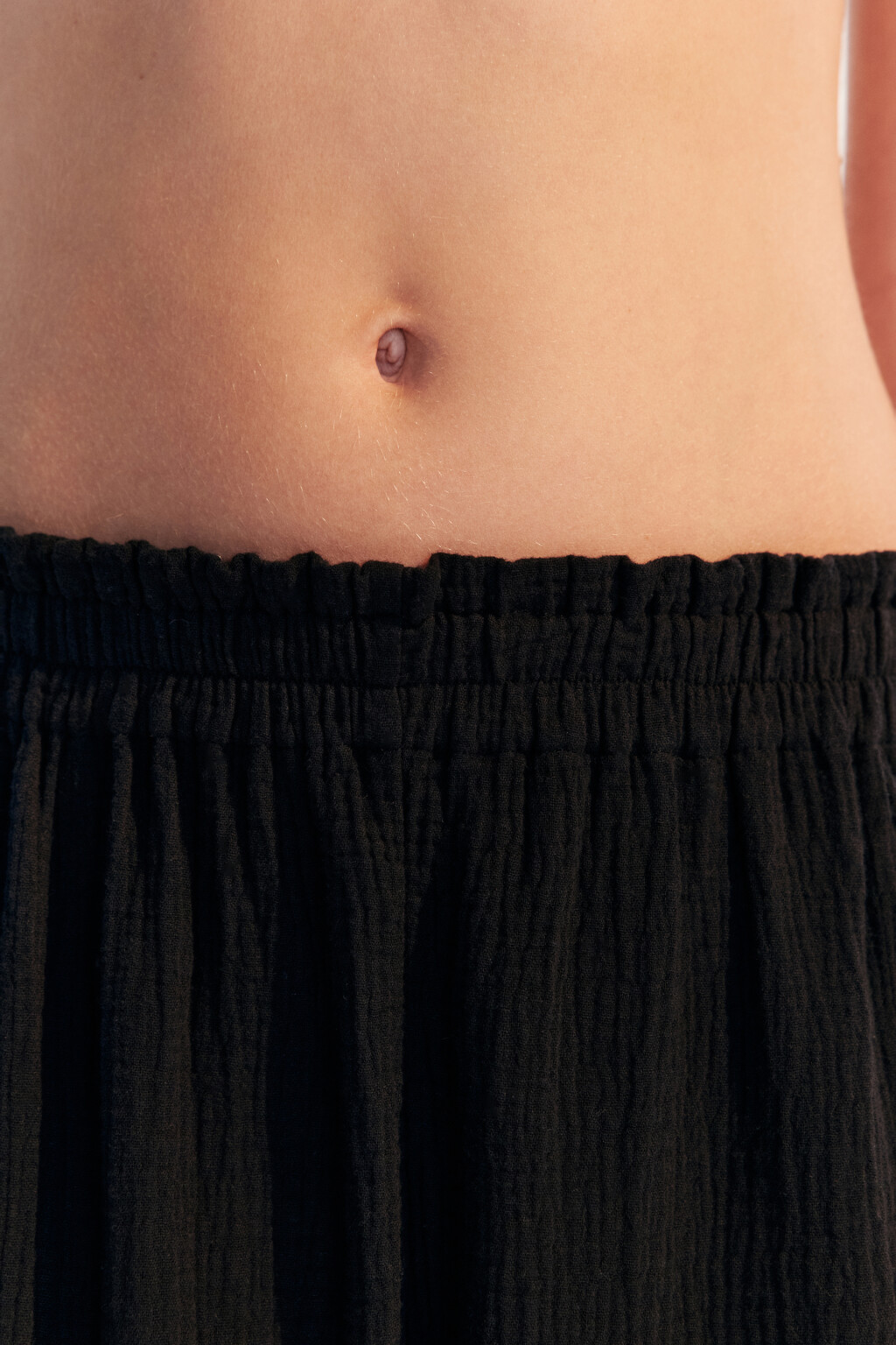 Брюки-палаццо из хлопкового муслина - цвет черный - 6