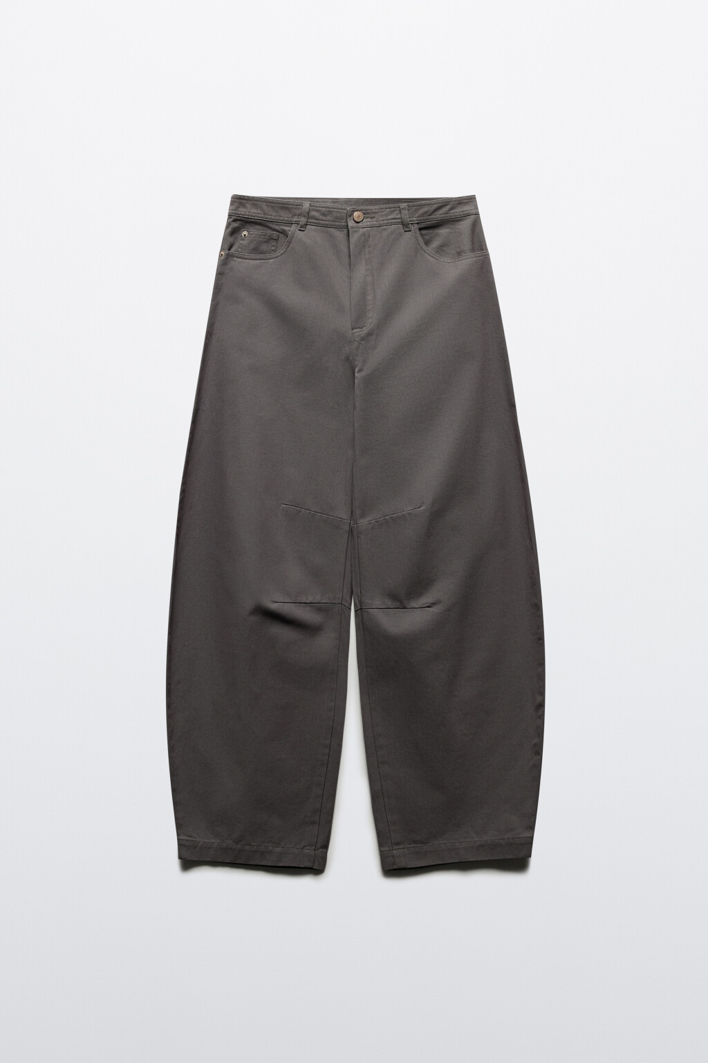 Брюки barrel fit широкие со средней посадкой - цвет серый - 7