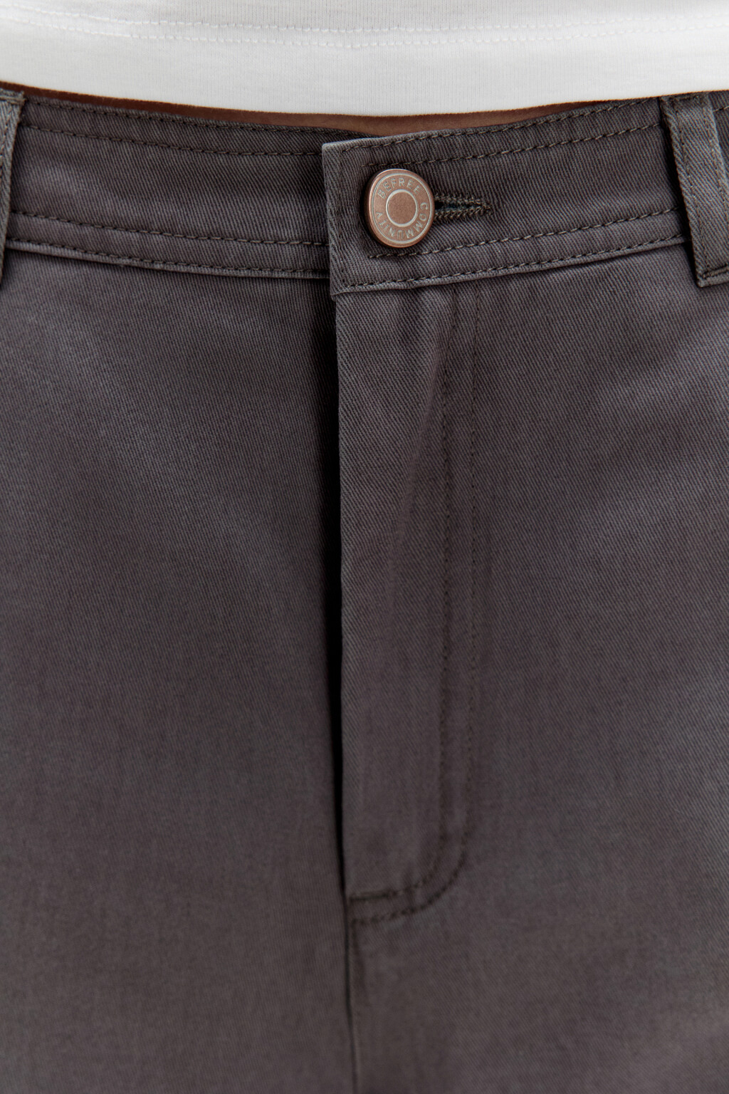 Брюки barrel fit широкие со средней посадкой - цвет серый - 5