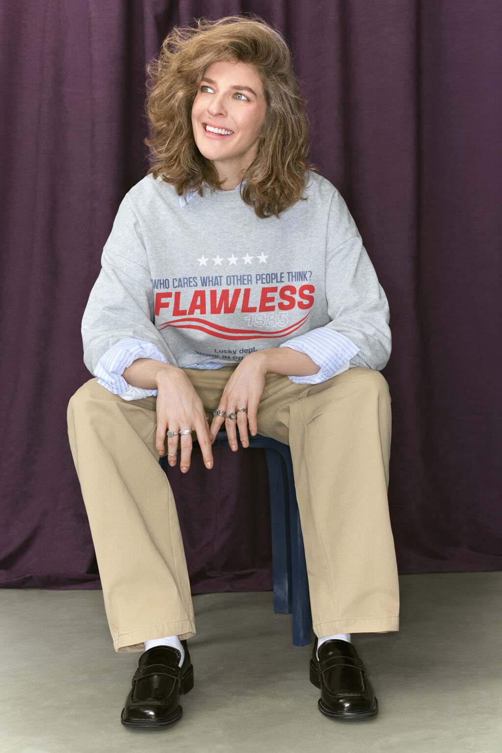 Брюки barrel fit широкие со средней посадкой - цвет бежевый - 8