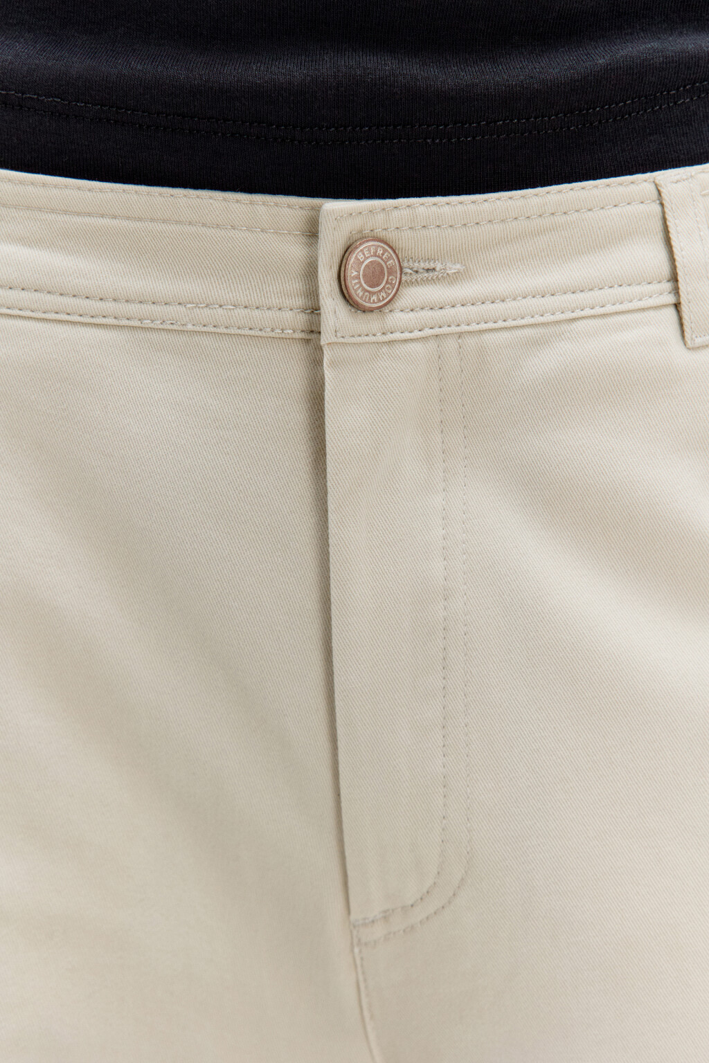 Брюки barrel fit широкие со средней посадкой - цвет бежевый - 5