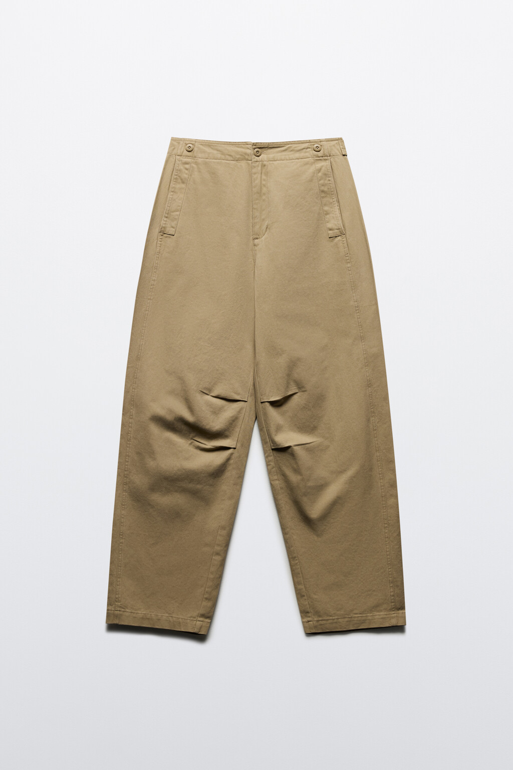 Брюки barrel fit широкие со средней посадкой - цвет бежевый - 7