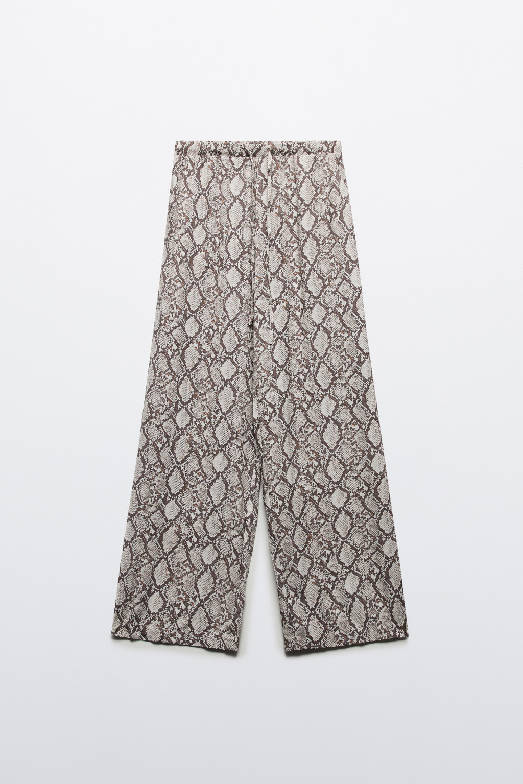 Брюки широкие со змеиным принтом - цвет бежевый - 7