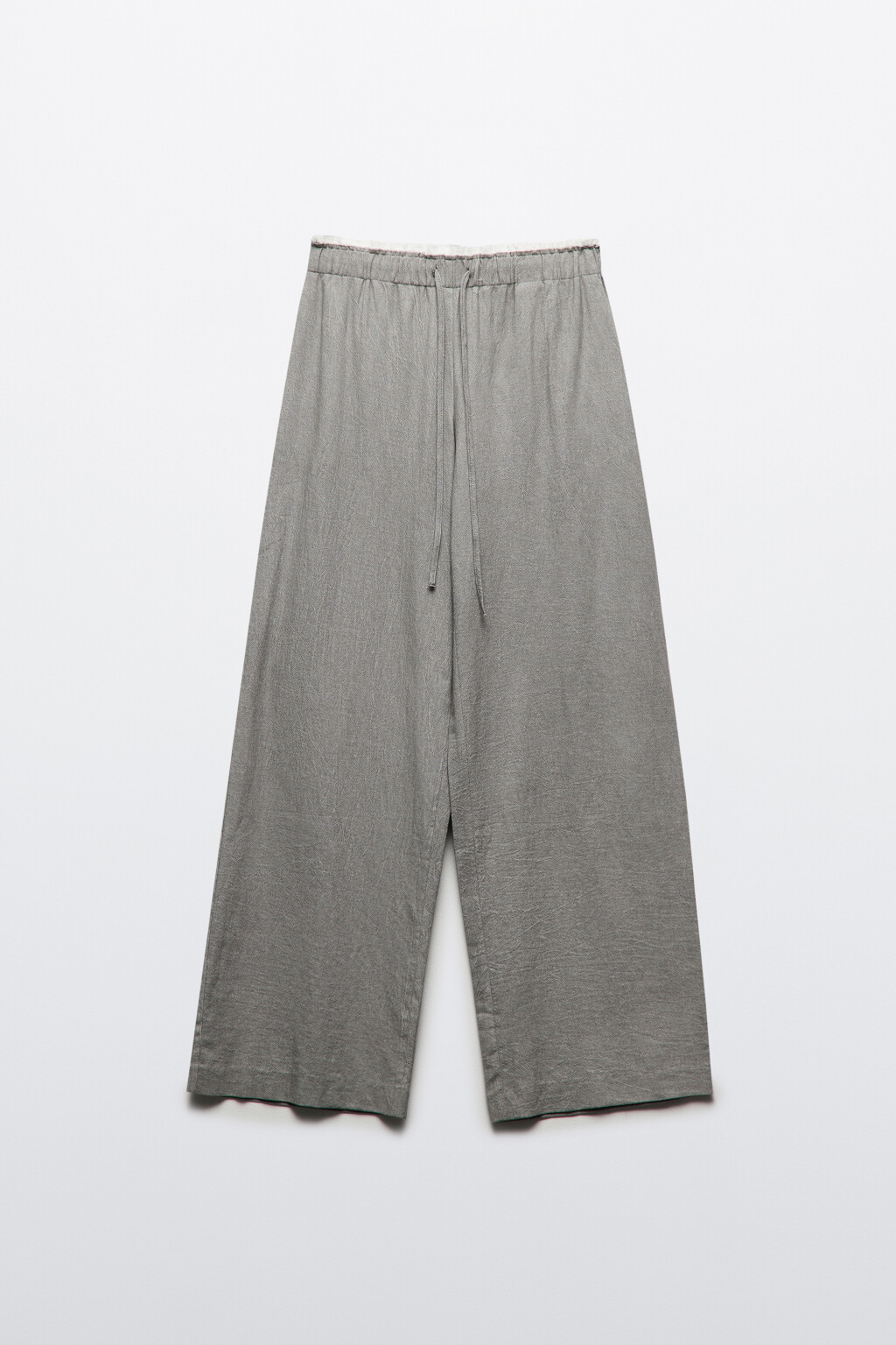 Брюки широкие с двойным поясом - цвет серый - 7