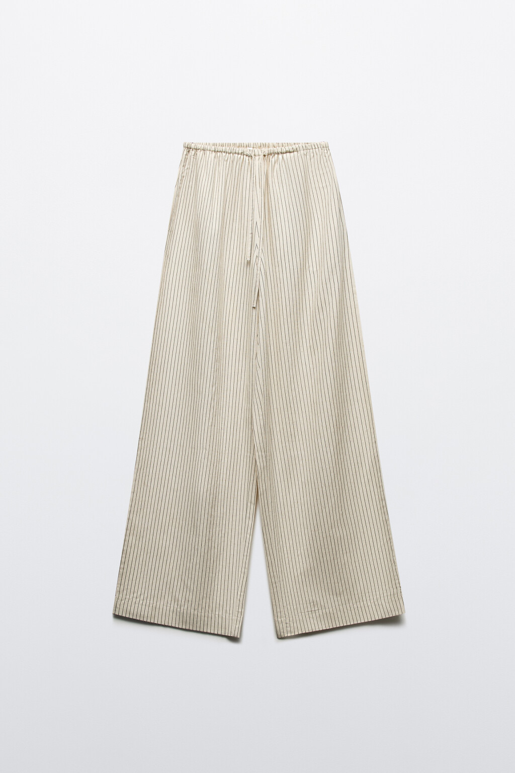 Брюки широкие с поясом на завязках - цвет бежевый - 7