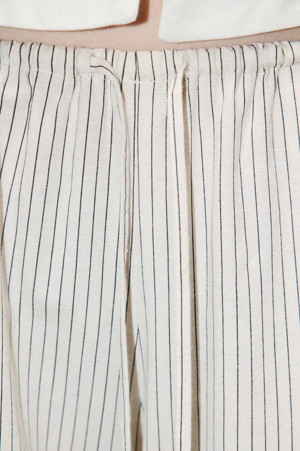 Брюки широкие с поясом на завязках - цвет бежевый - 5