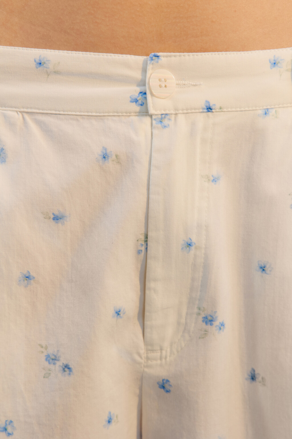 Брюки широкие с цветочным принтом - цвет белый - 5