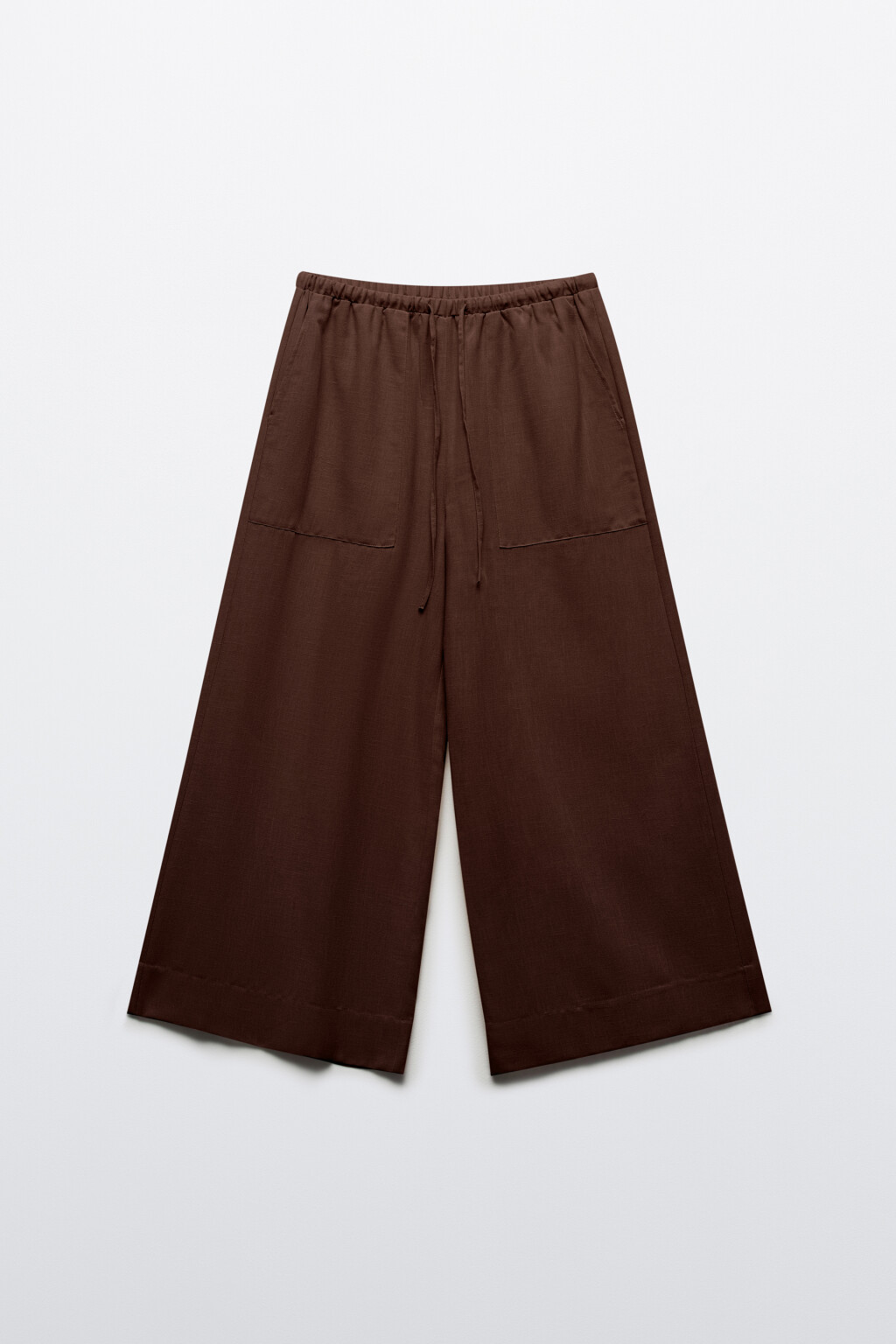 Брюки широкие с накладными карманами - цвет коричневый - 8