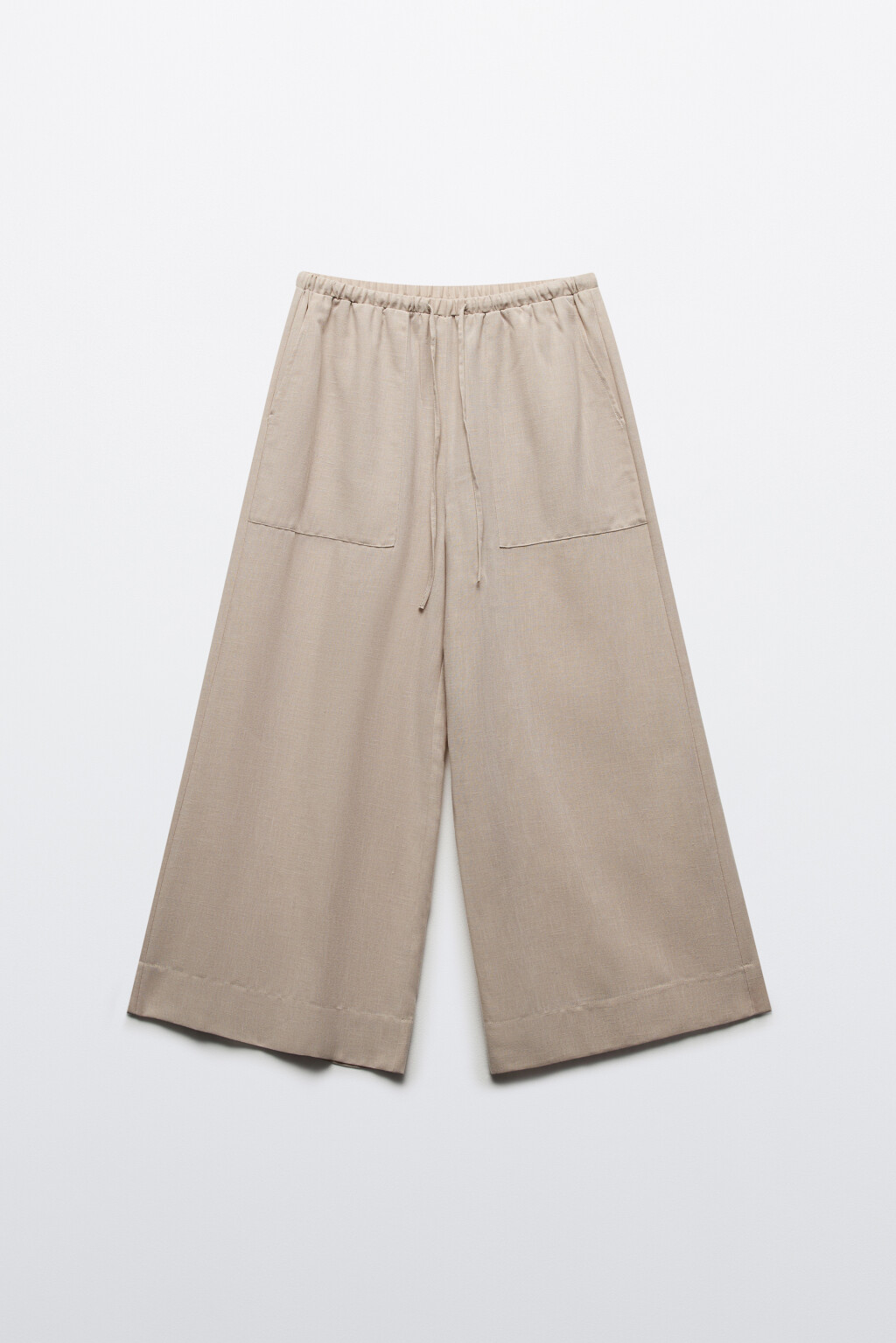 Брюки широкие с накладными карманами - цвет бежевый - 7