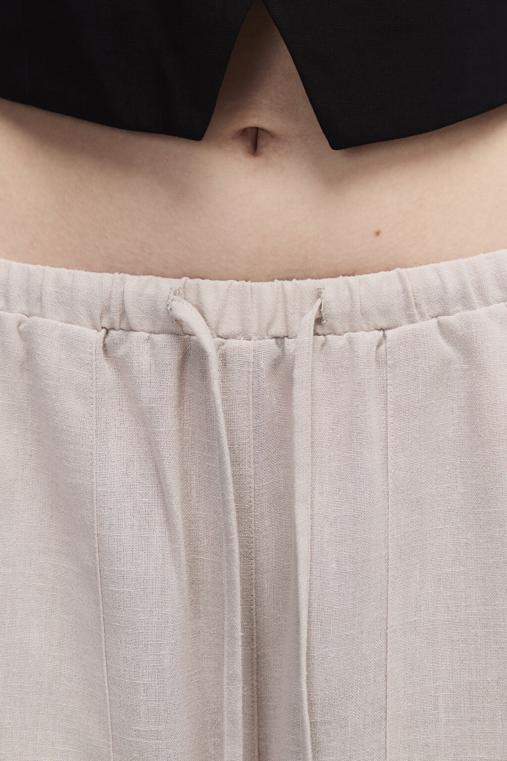 Брюки широкие с накладными карманами - цвет бежевый - 5