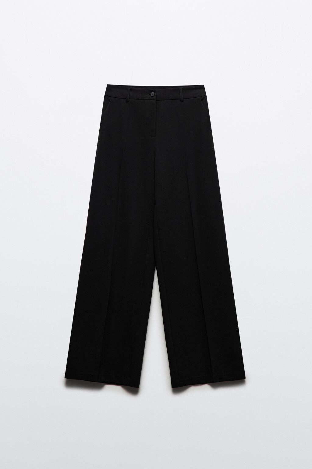 Брюки широкие костюмные со стрелками - цвет черный - 7