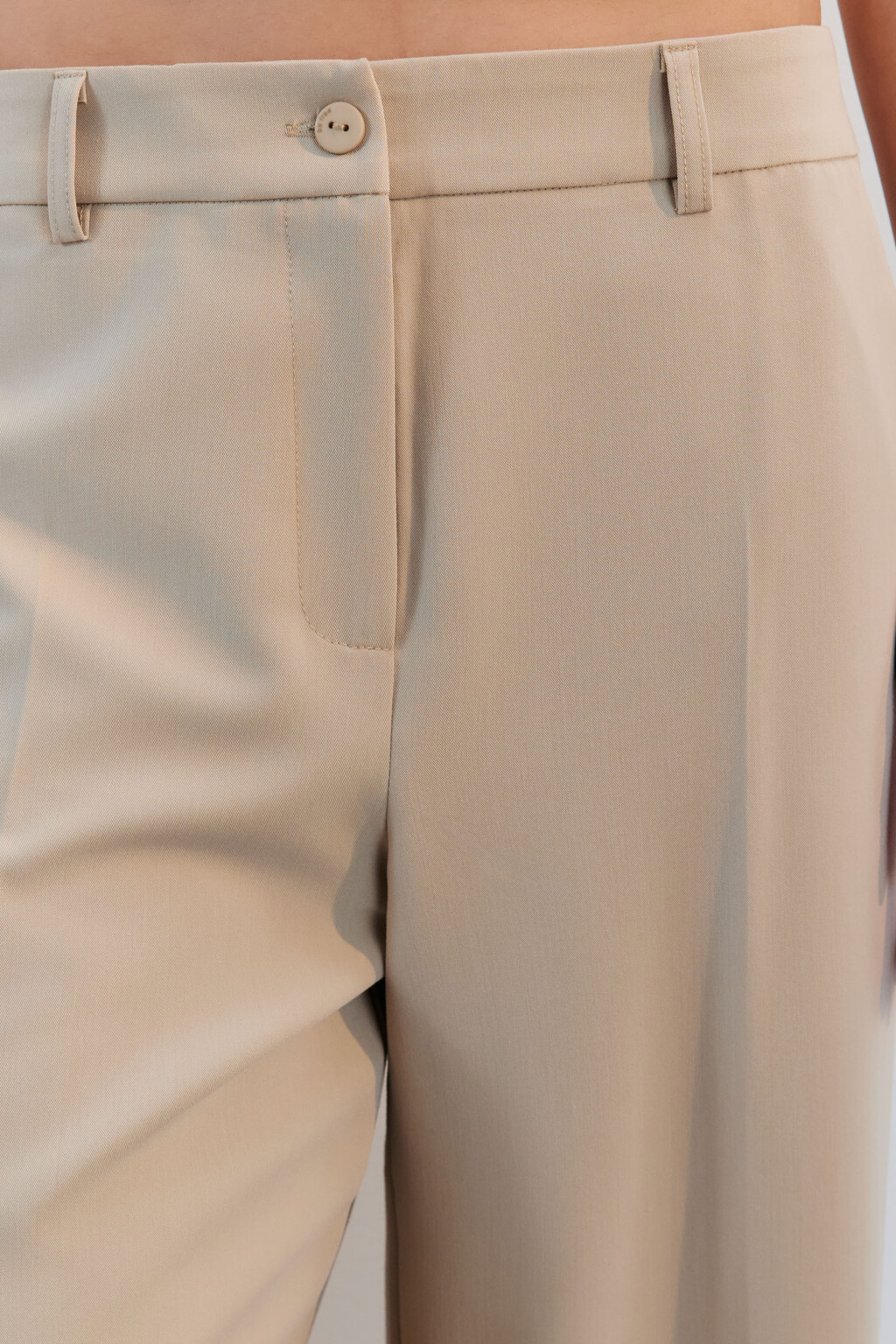 Брюки широкие костюмные со стрелками - цвет бежевый - 7