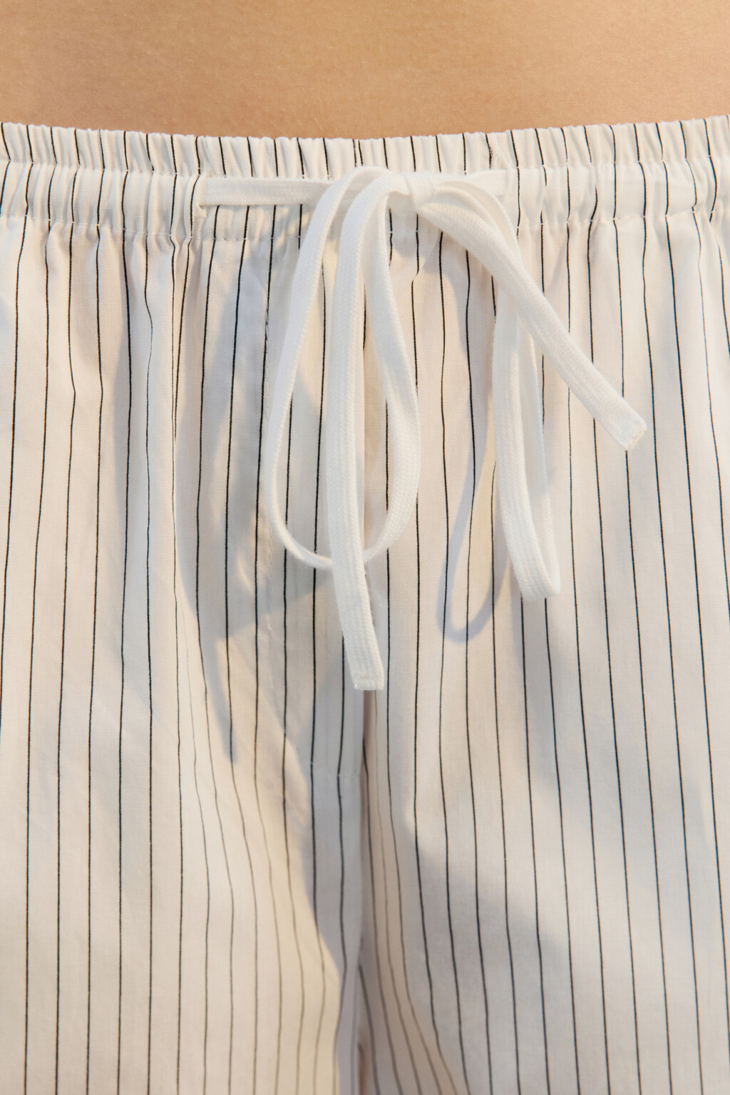 Брюки широкие хлопковые в полоску - цвет черный - 7