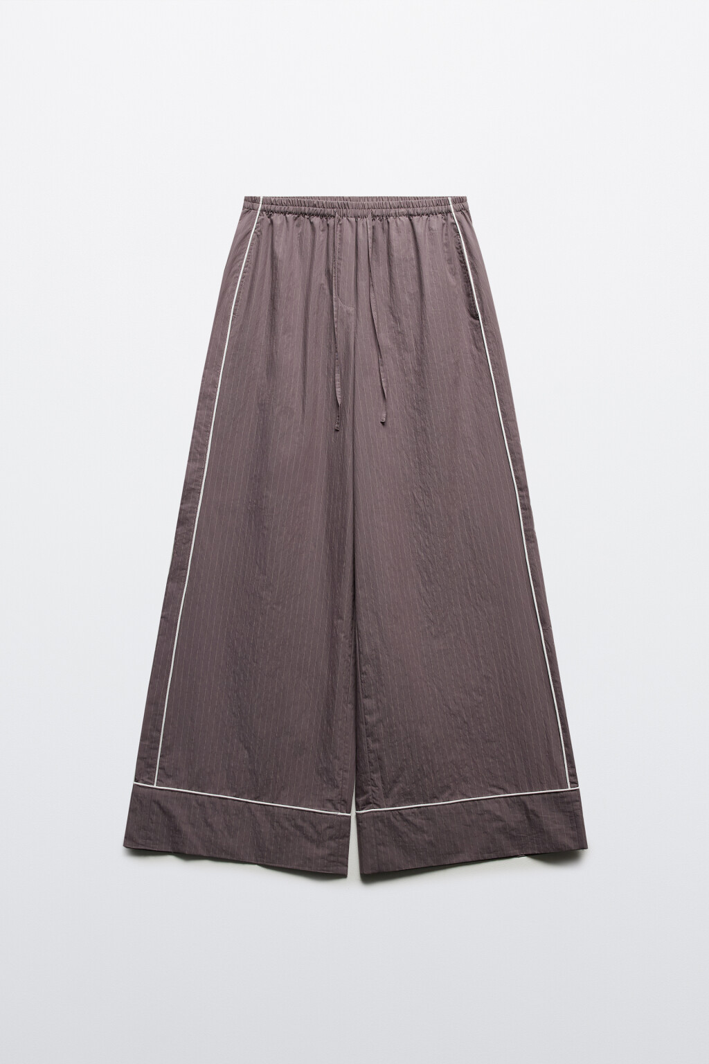 Брюки в полоску с тонкими лампасами - цвет коричневый - 8