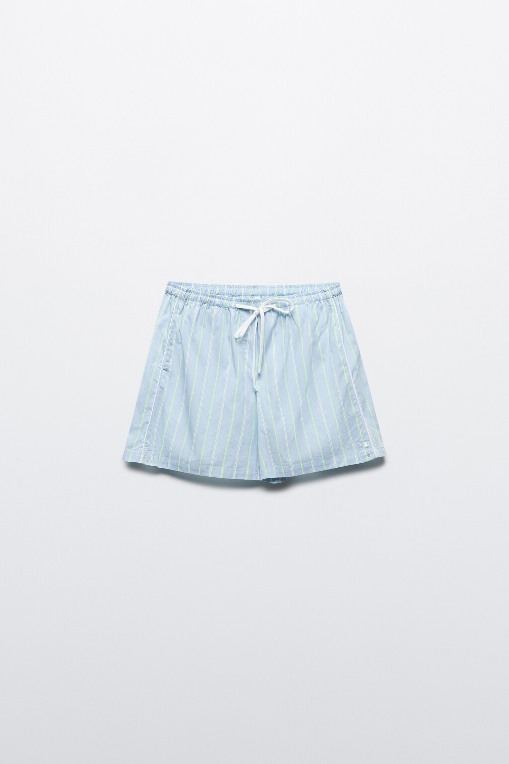 Шорты в полоску с поясом на завязках - цвет голубой - 7