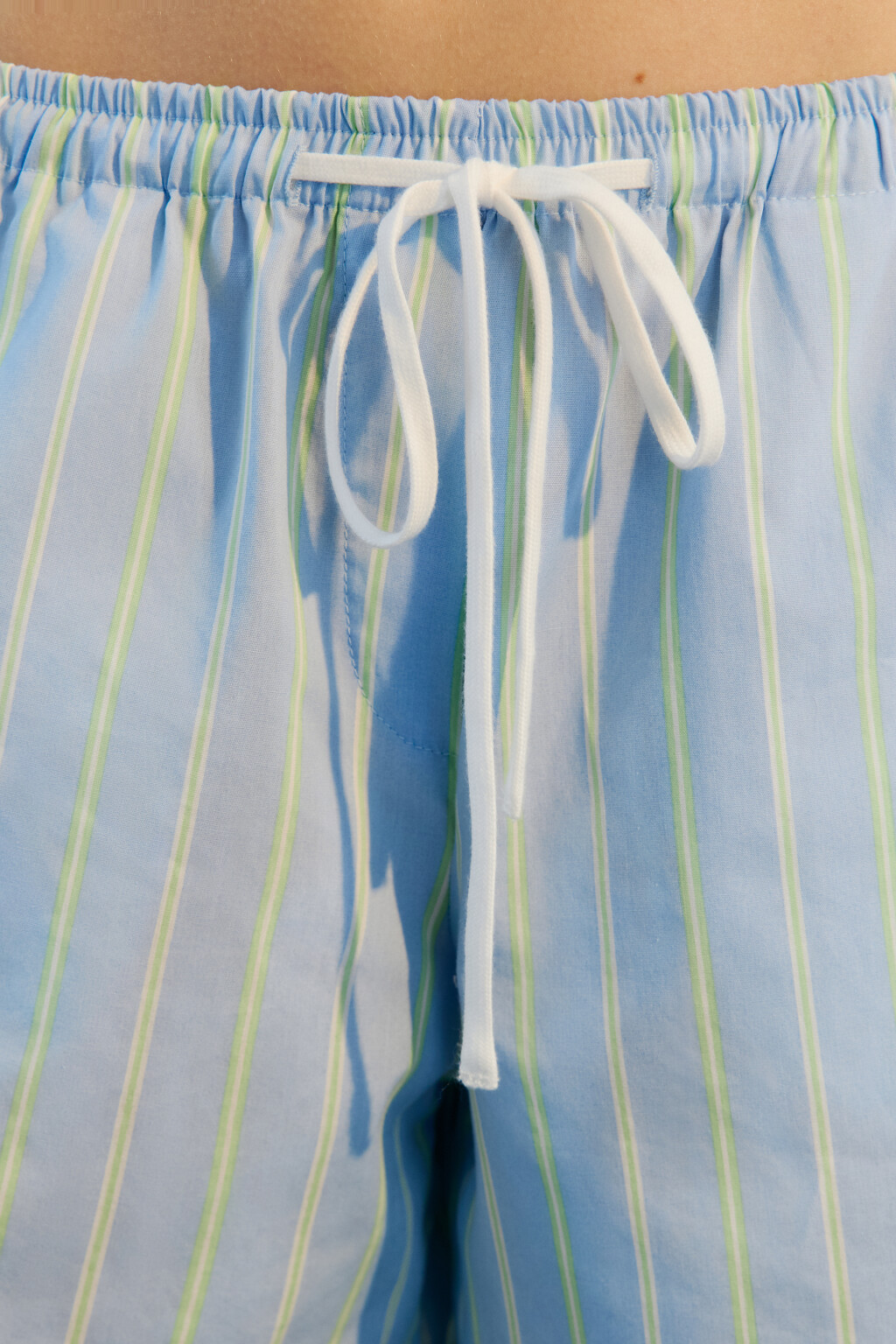 Шорты в полоску с поясом на завязках - цвет голубой - 5