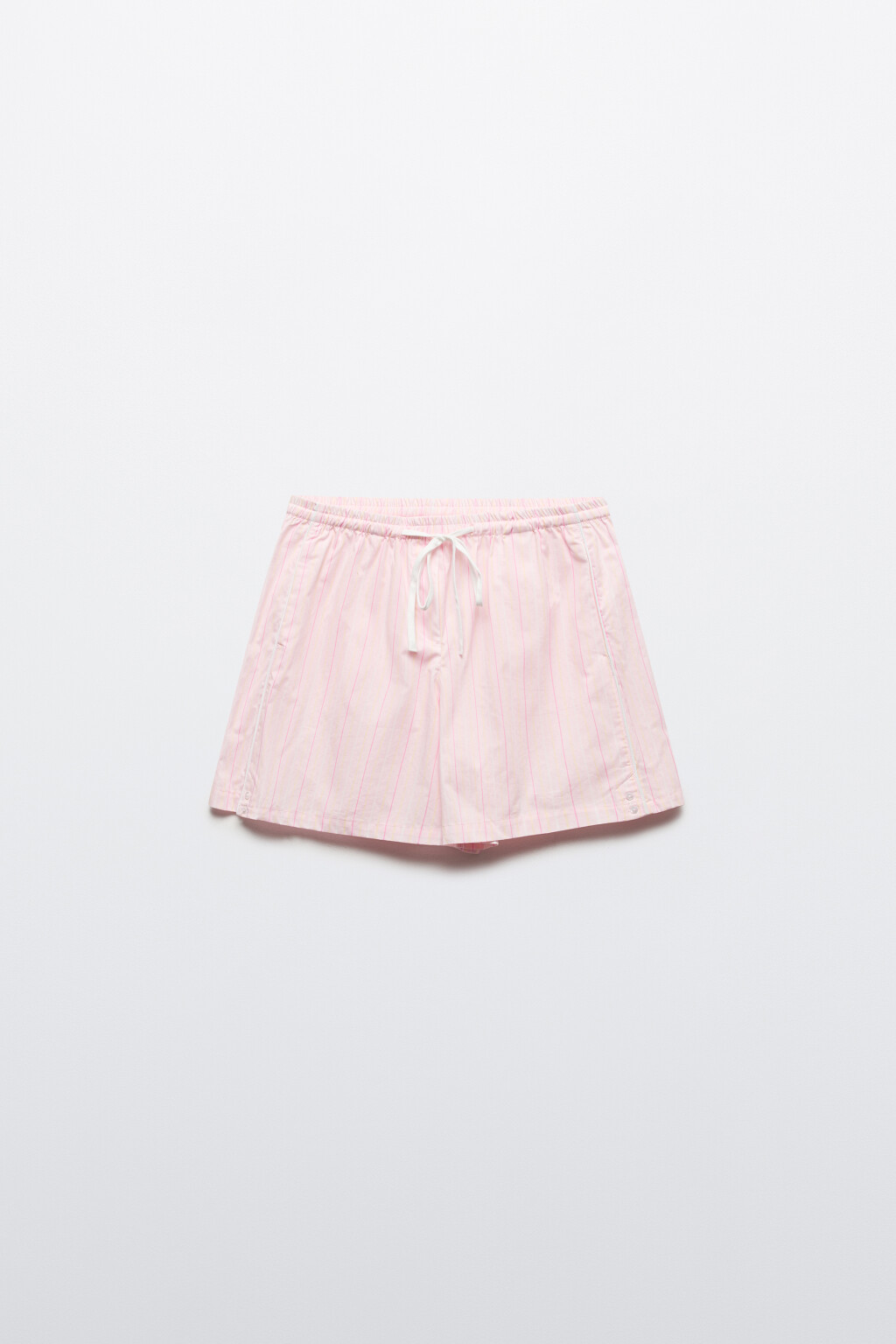 Шорты в полоску с поясом на завязках - цвет розовый - 7