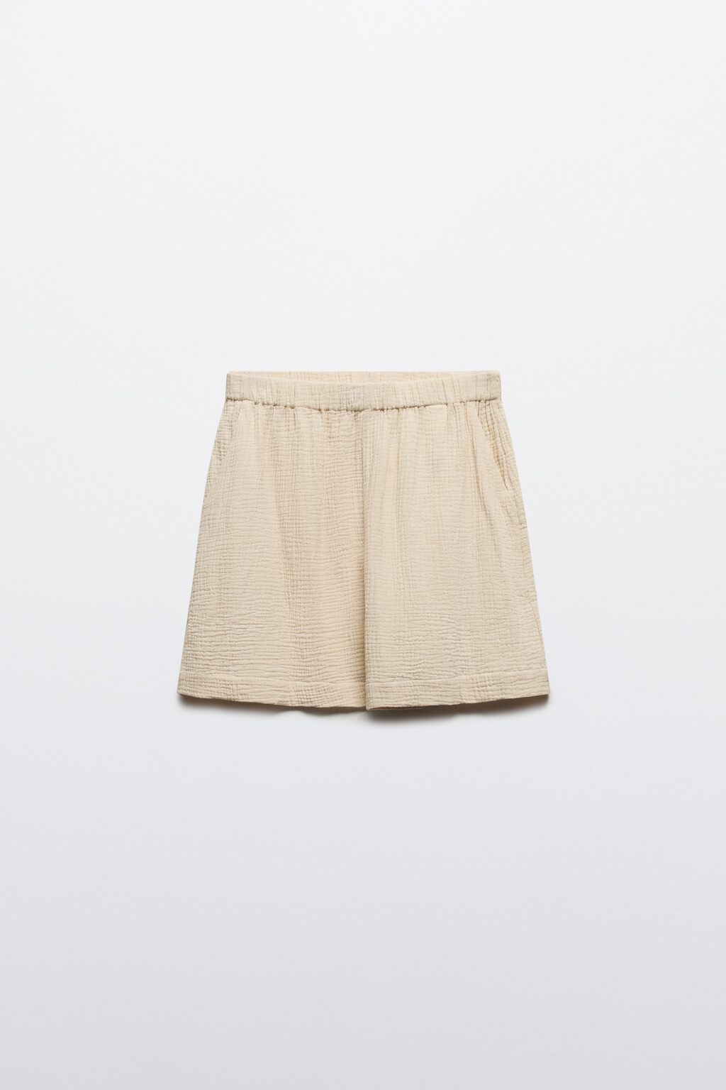 Шорты из хлопкового муслина - цвет бежевый - 7