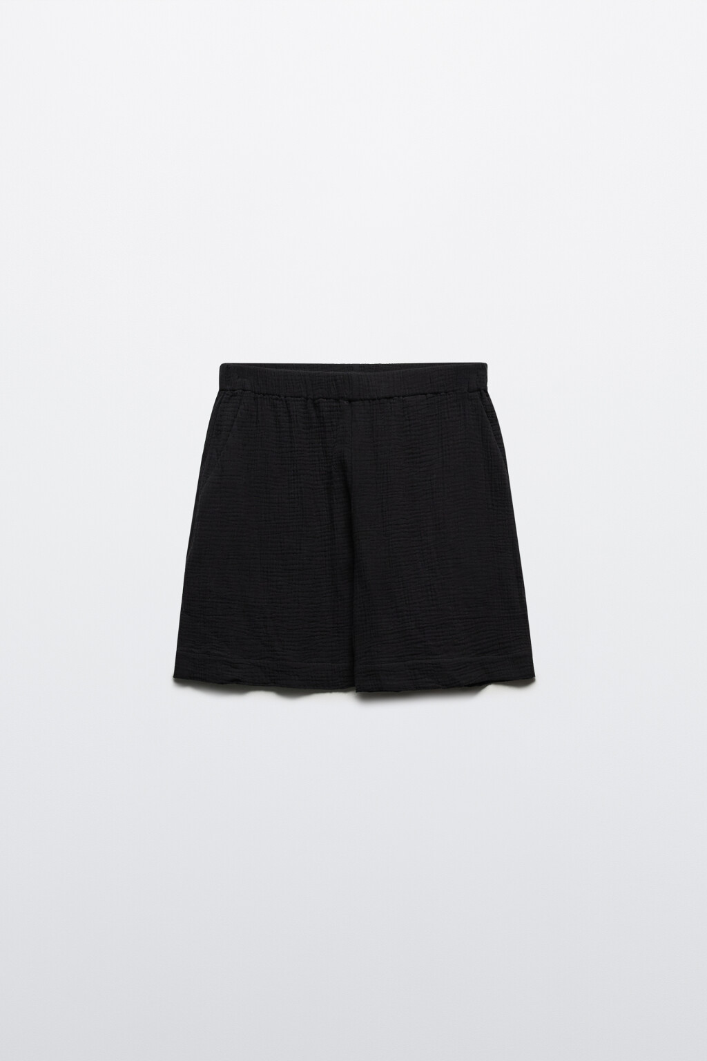 Шорты из хлопкового муслина - цвет черный - 7