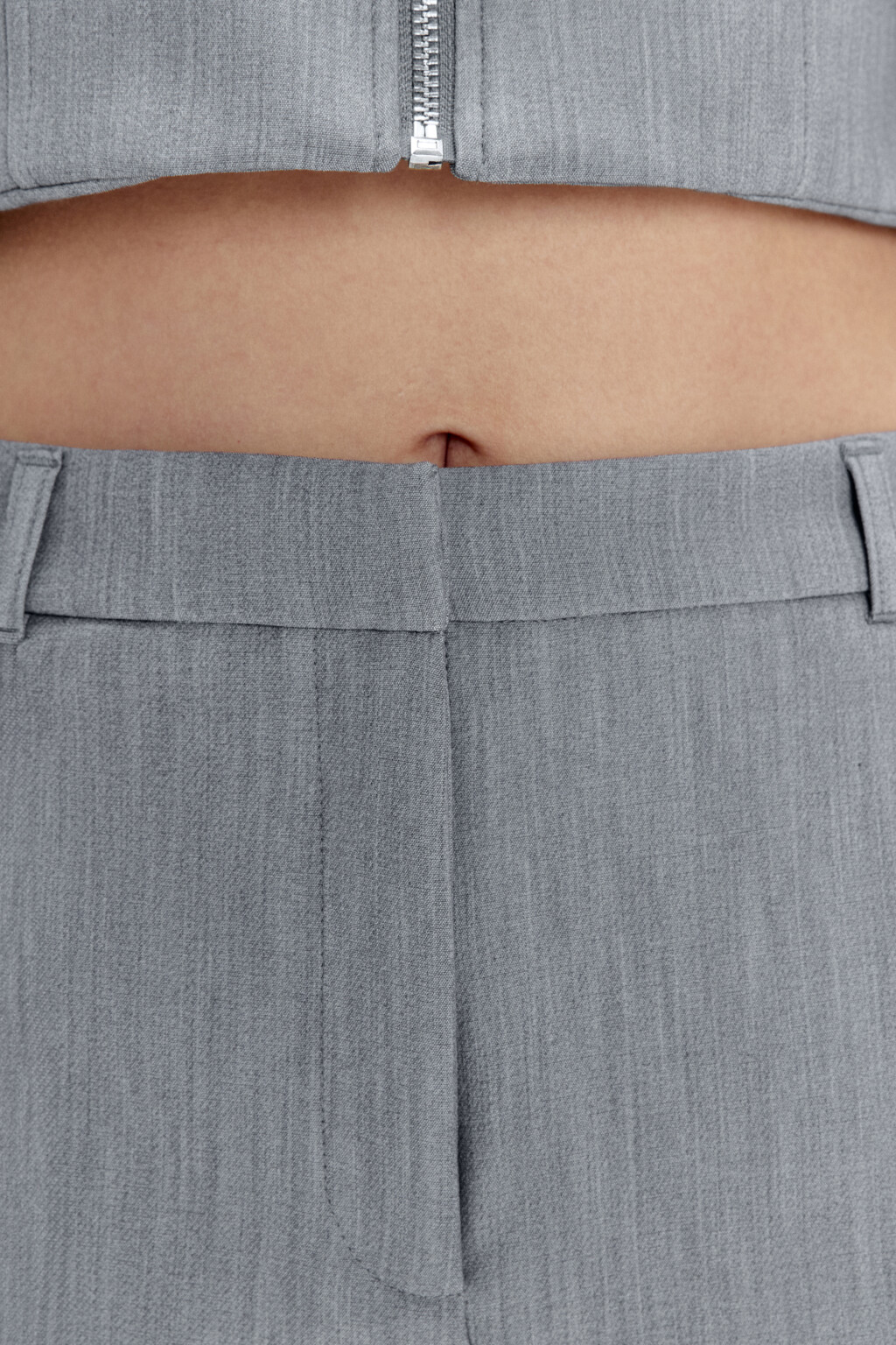 Шорты мини костюмные с высокой посадкой - цвет серый - 6