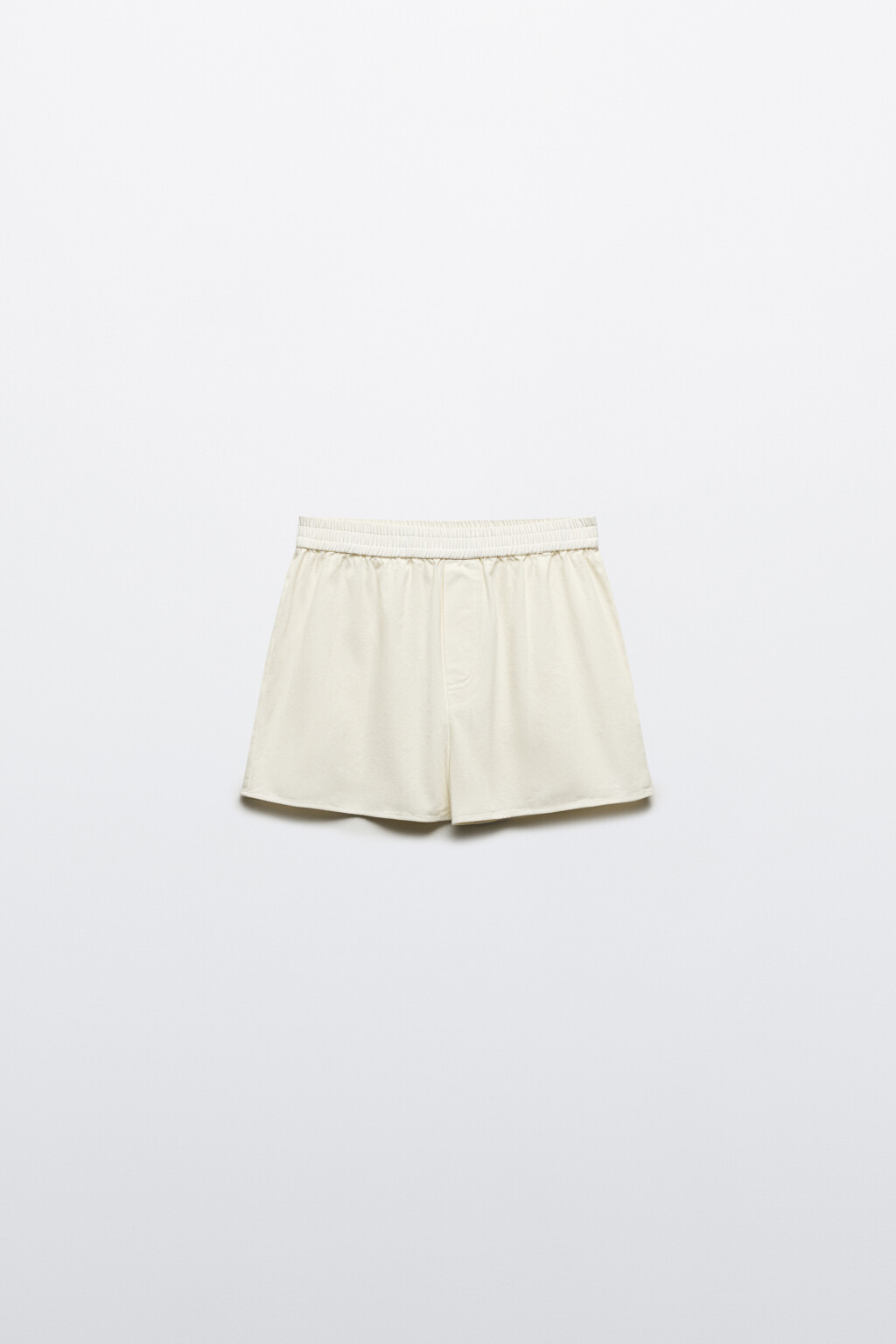 Шорты хлопковые с поясом-резинкой - цвет белый - 7