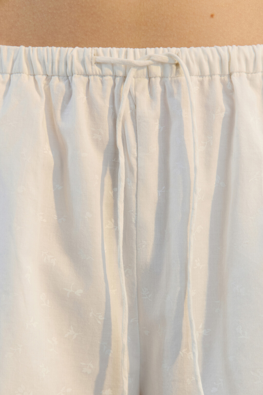 Шорты хлопковые с кружевом - цвет белый - 6