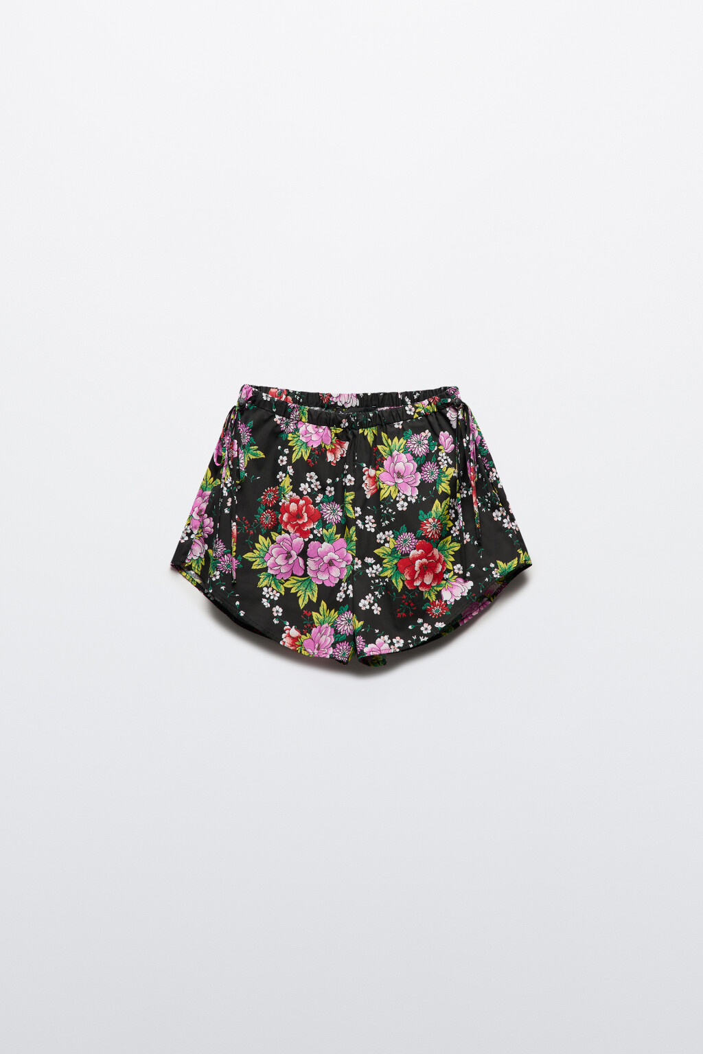 Шорты мини с цветочным принтом - цвет черный - 8