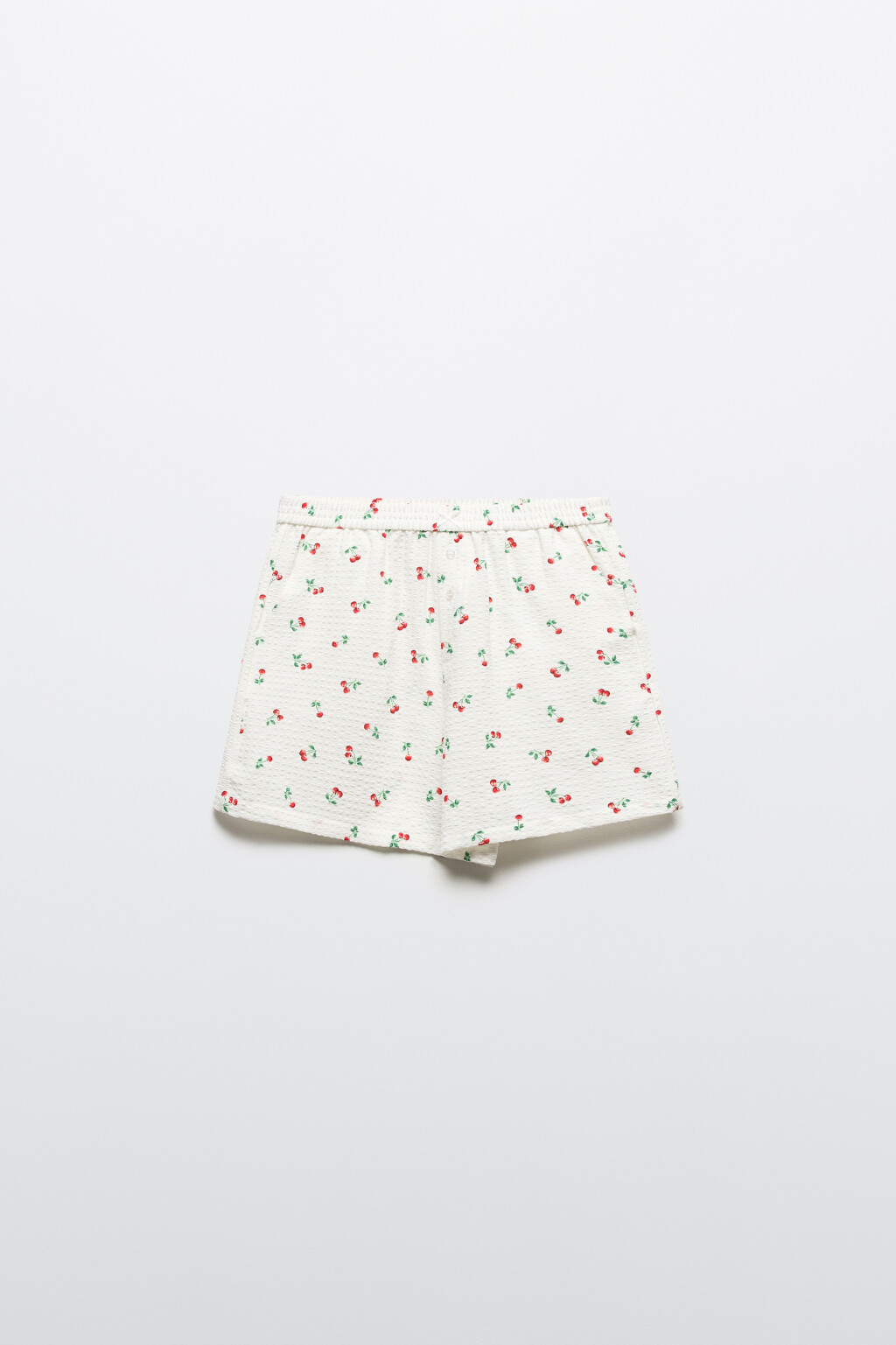 Шорты из фактурной ткани с принтом - цвет белый - 9