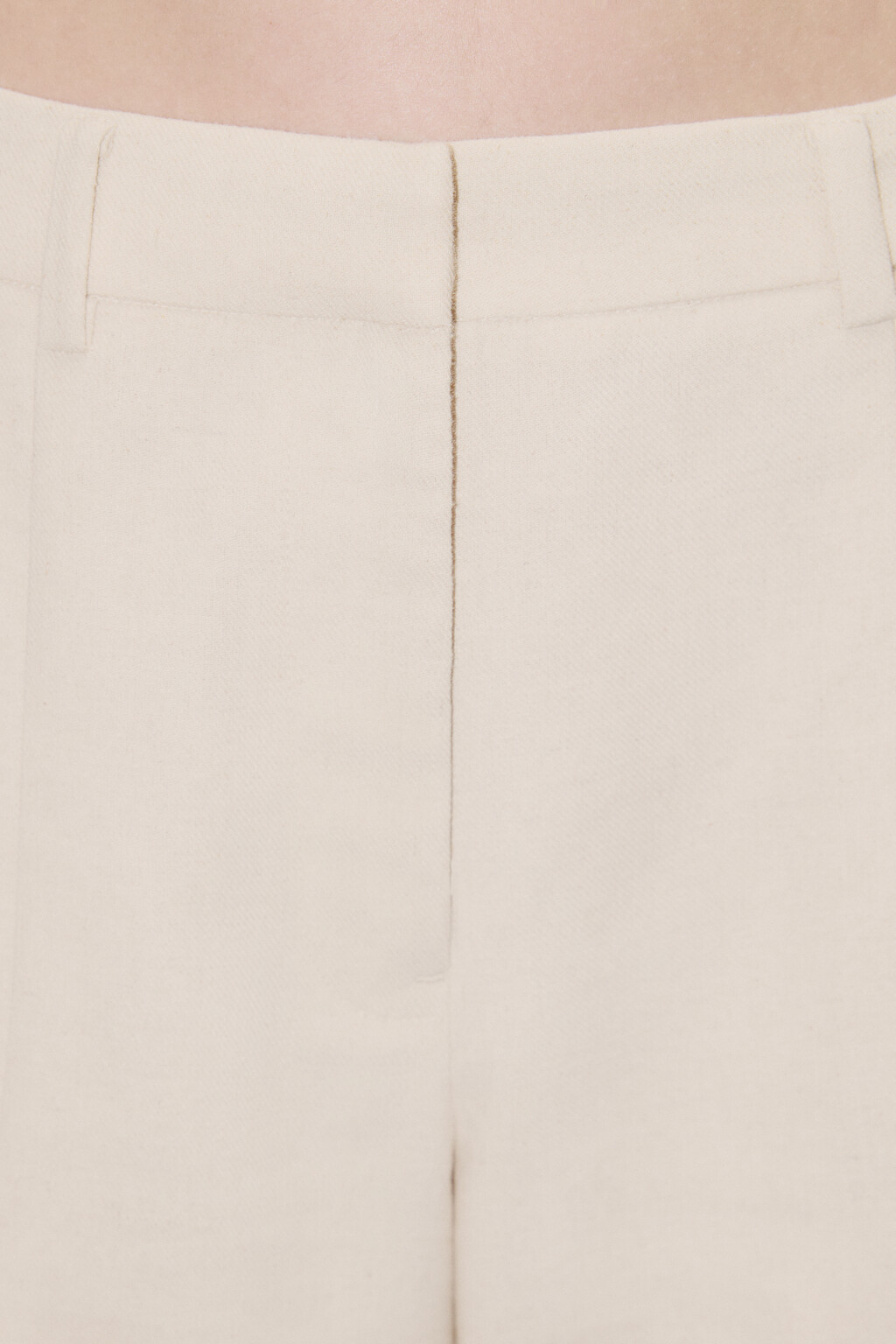 Шорты-бермуды костюмные льняные - цвет бежевый - 5