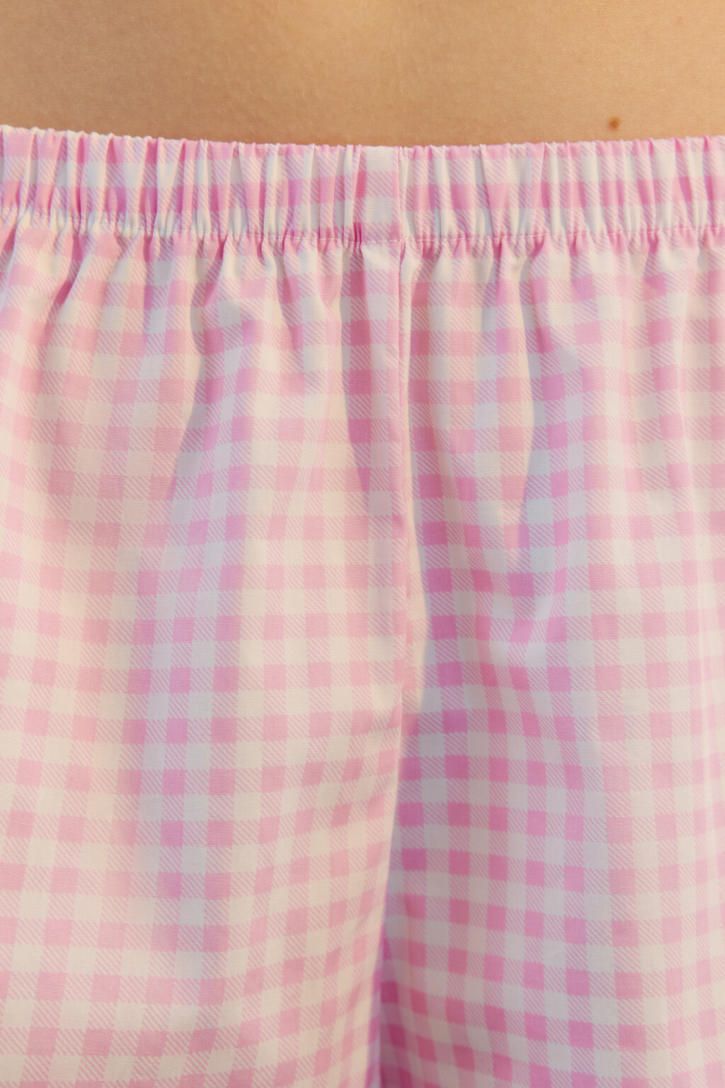 Шорты в клетку с разрезами и завязками - цвет розовый - 8
